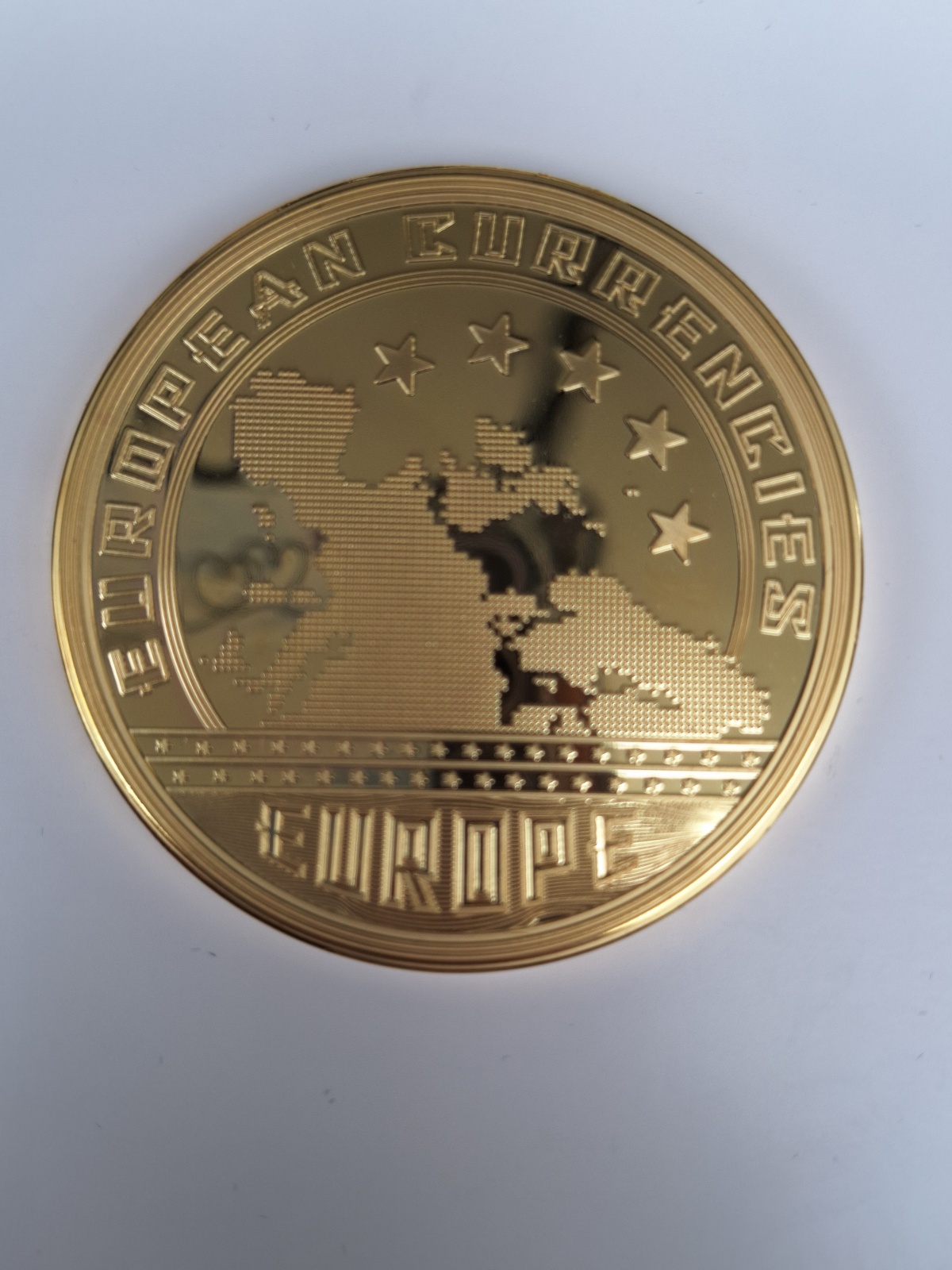 ÖSTERREICH / SCHILLING INLAY MÜNZE - 50 MM - MEDAILLE - VERGOLDET - FARBSTEIN