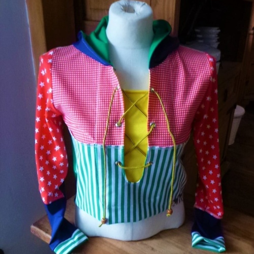 Hoodie Kunterbunt Bauchfrei Hippie, Goa, Ethno, Punk, Hardrock, Alternativ Mode