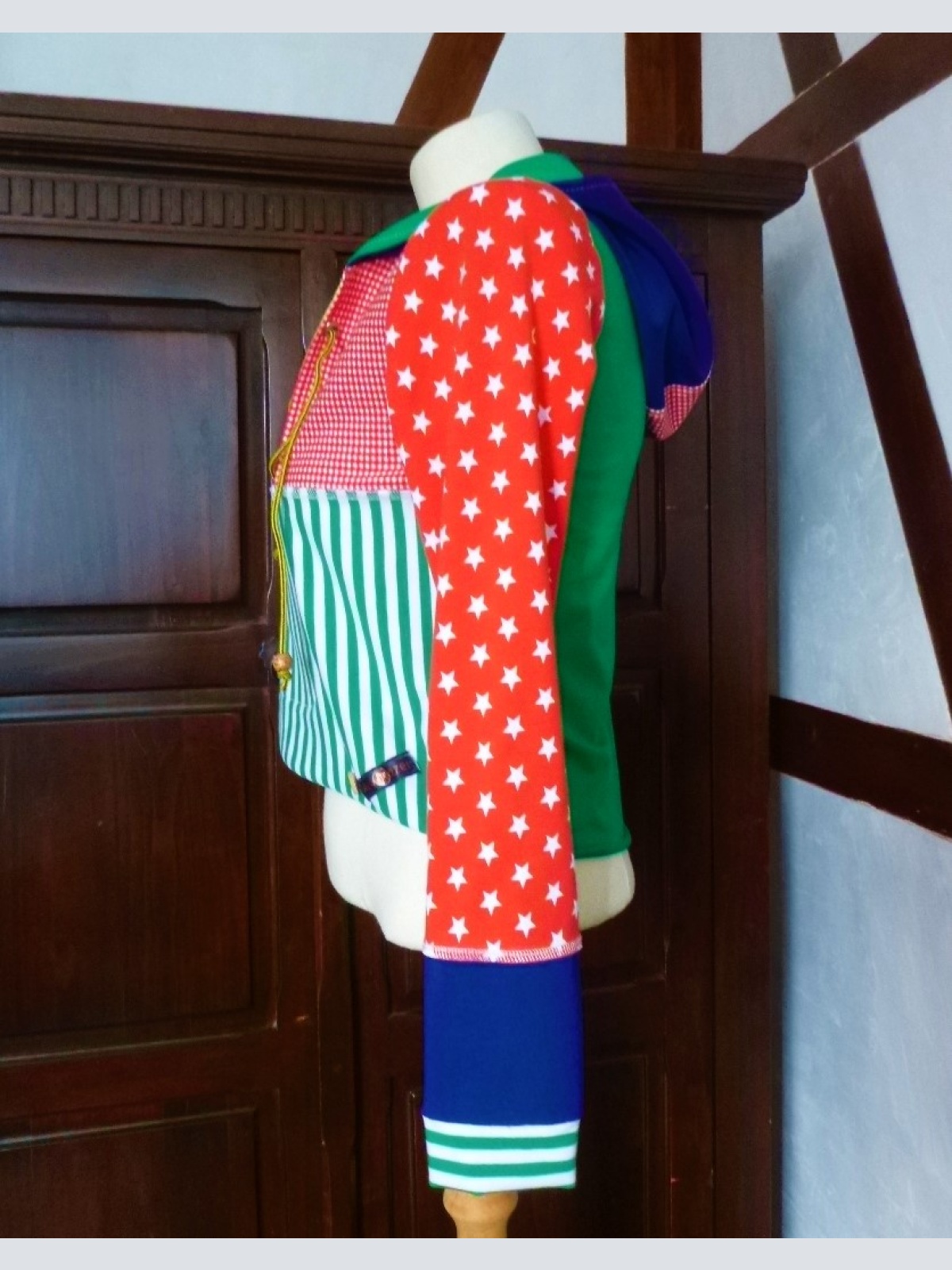 Hoodie Kunterbunt Bauchfrei Hippie, Goa, Ethno, Punk, Hardrock, Alternativ Mode