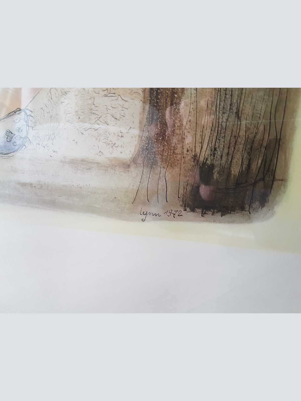 Zeefdruk/Tekening - Kunstenaar Lynn (1972) - Gesigneerd