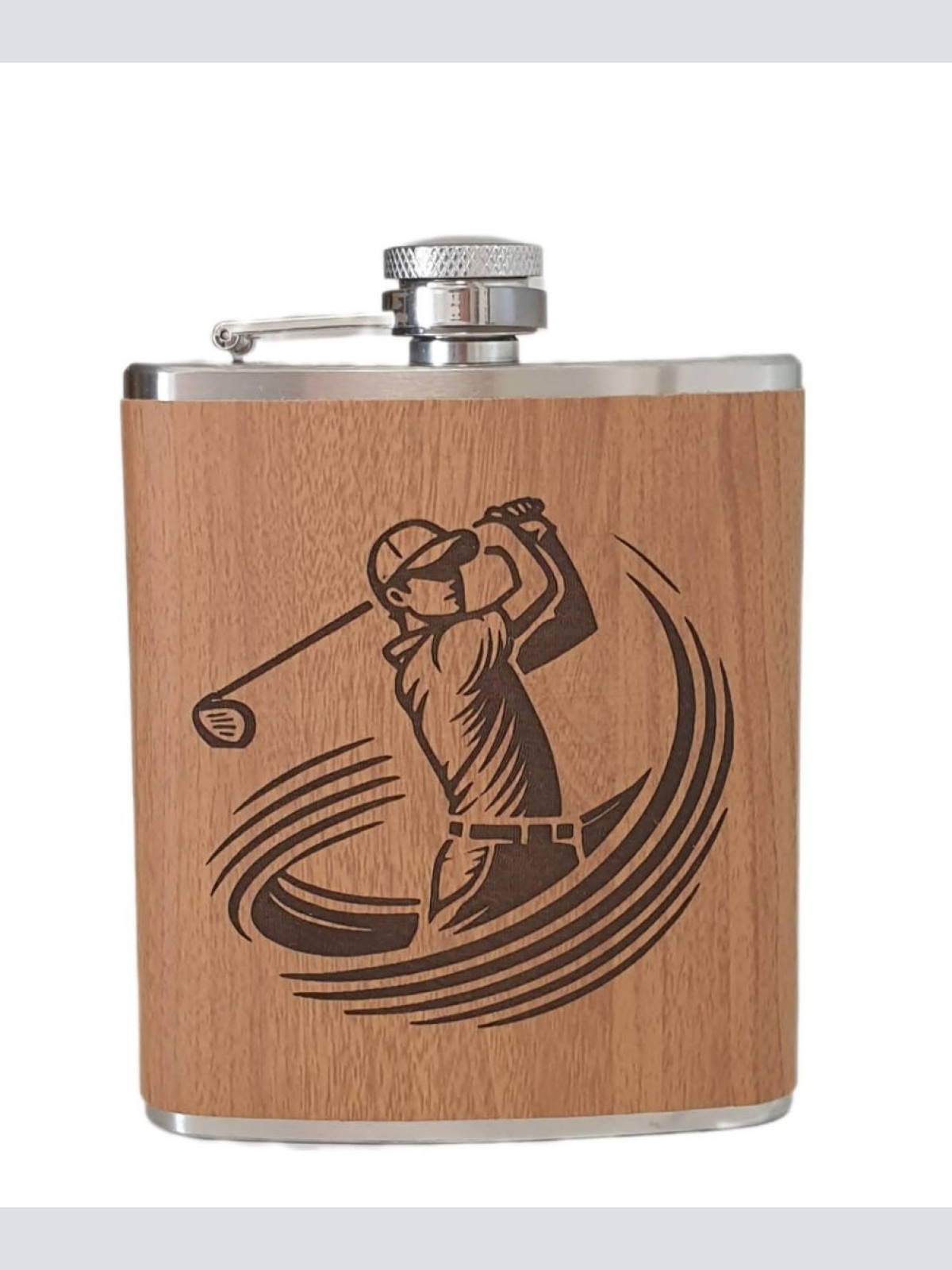 Flachmann in Holzdesign Füllvermögen 170 ml - Golf - Golfspieler