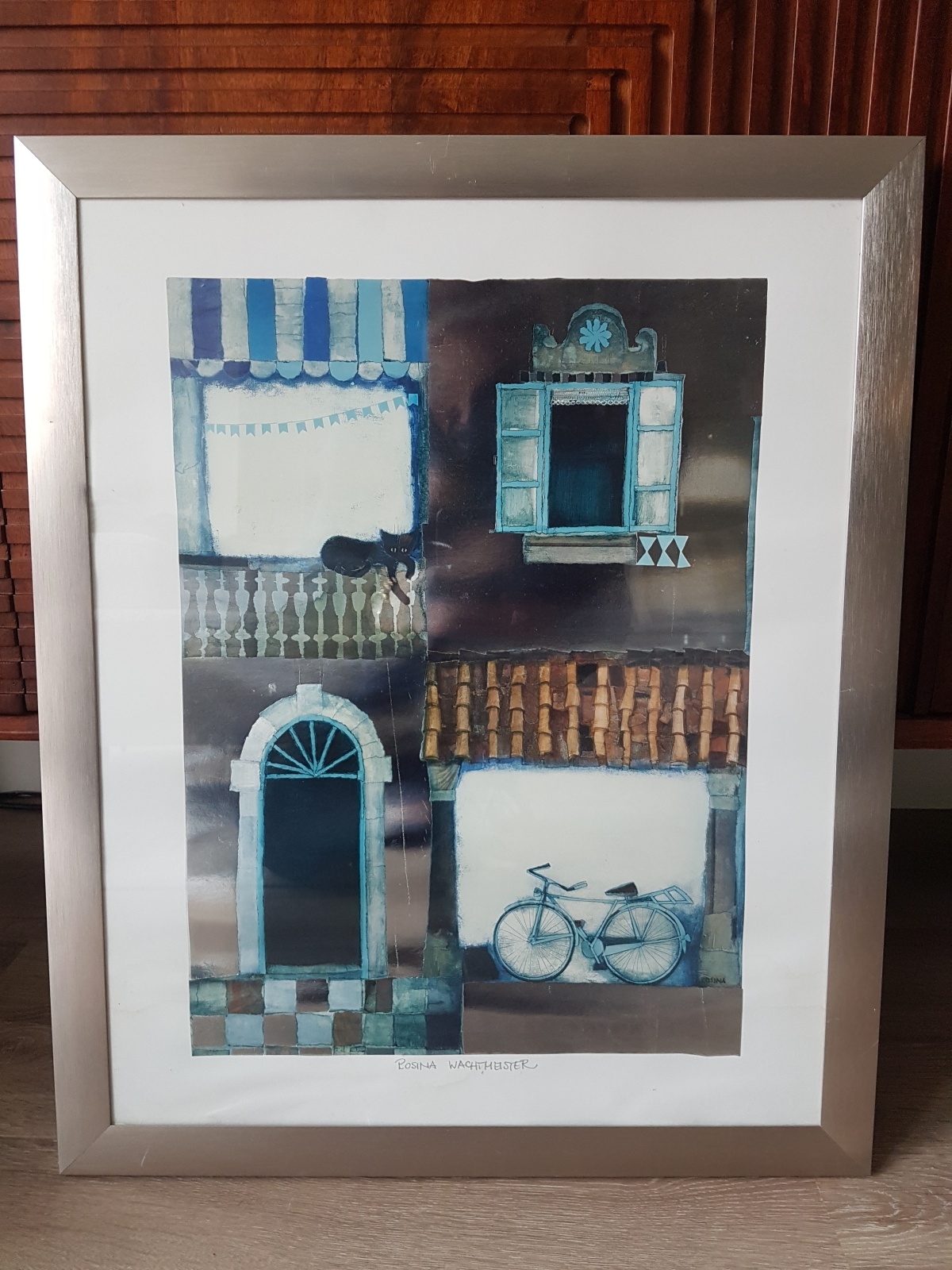 Rosina Wachtmeister - Collage met zilverfolie - Gesigneerd