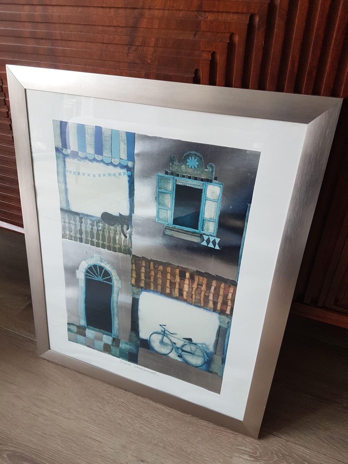 Rosina Wachtmeister - Collage met zilverfolie - Gesigneerd