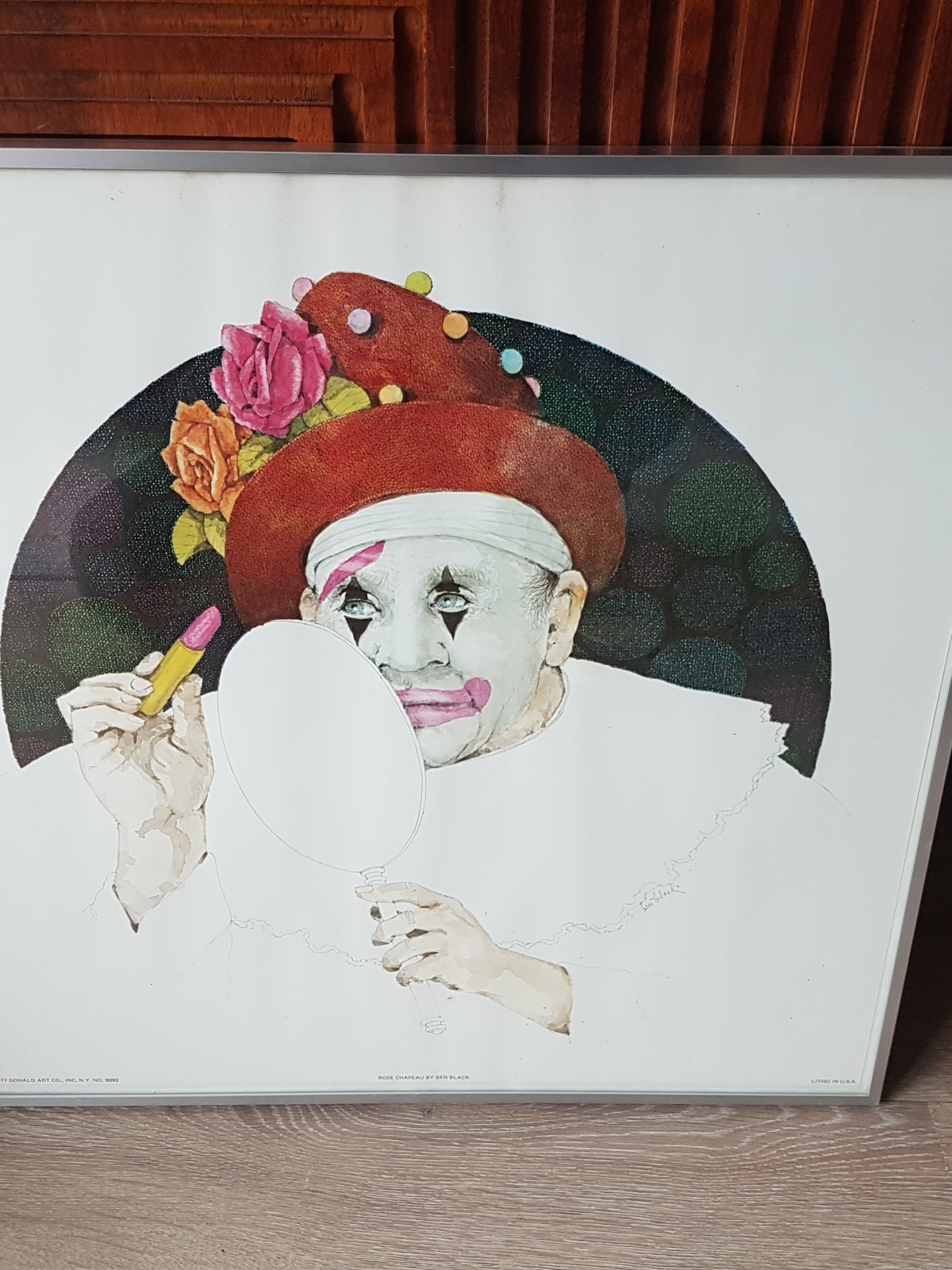 Ben Black - Prachtige Lithografie “Rose Chapeau” /1977 USA