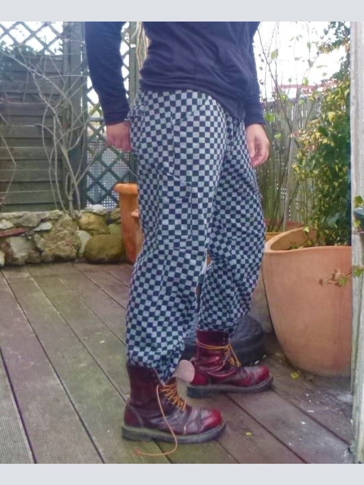 Sweat Cargo Hose schwarz/ grau kariert UNISEX!!