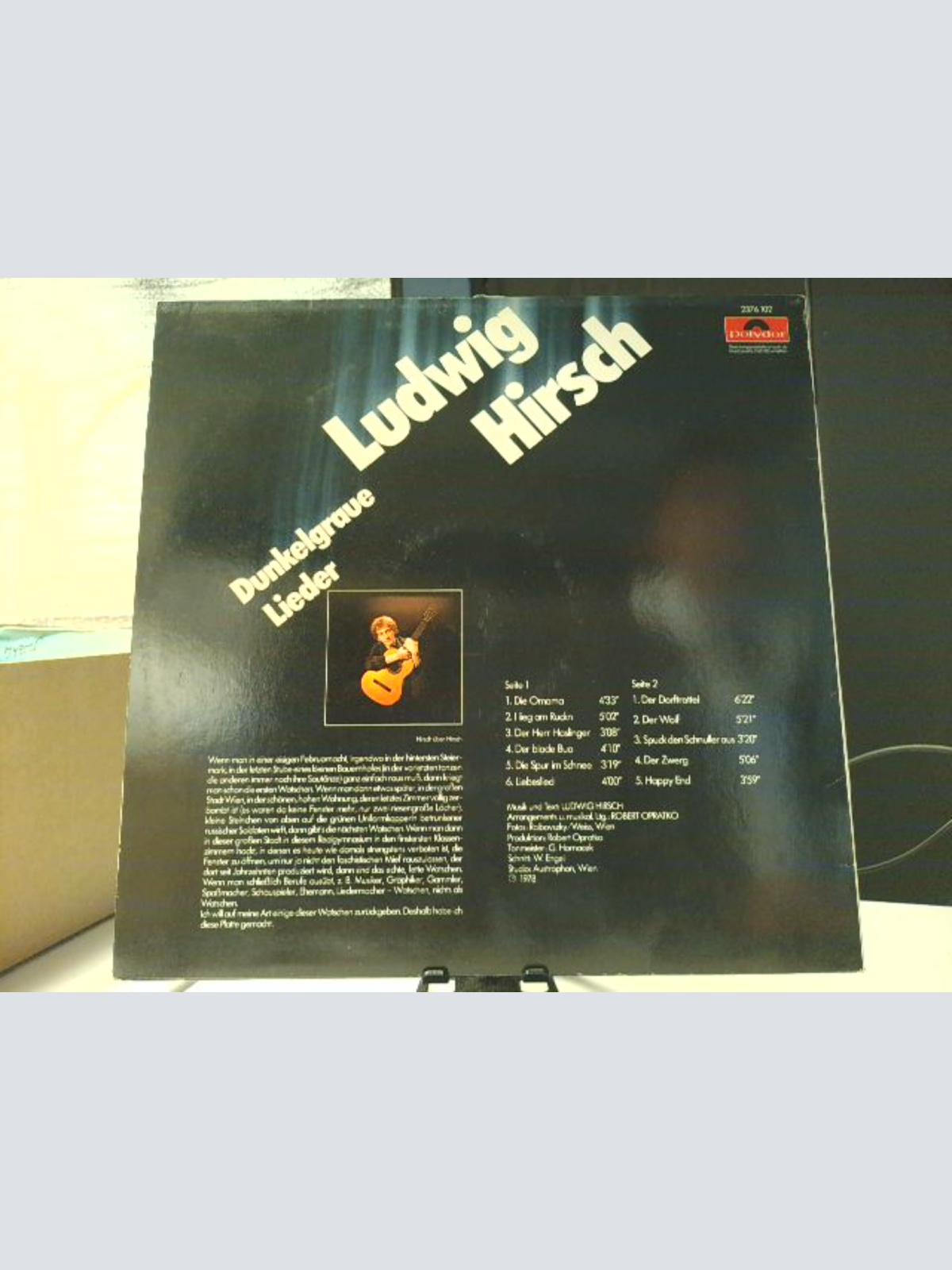 LP / Ludwig Hirsch – Dunkelgraue Lieder