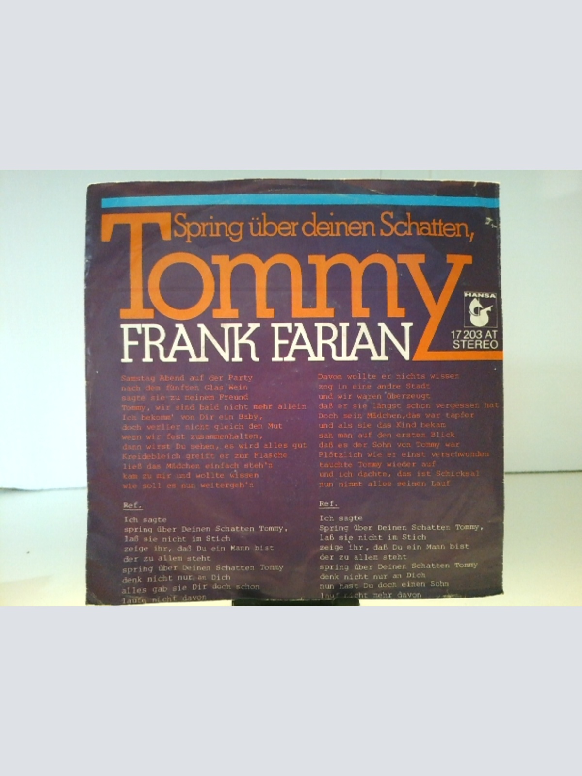 SINGLE / Frank Farian – Spring Über Deinen Schatten, Tommy