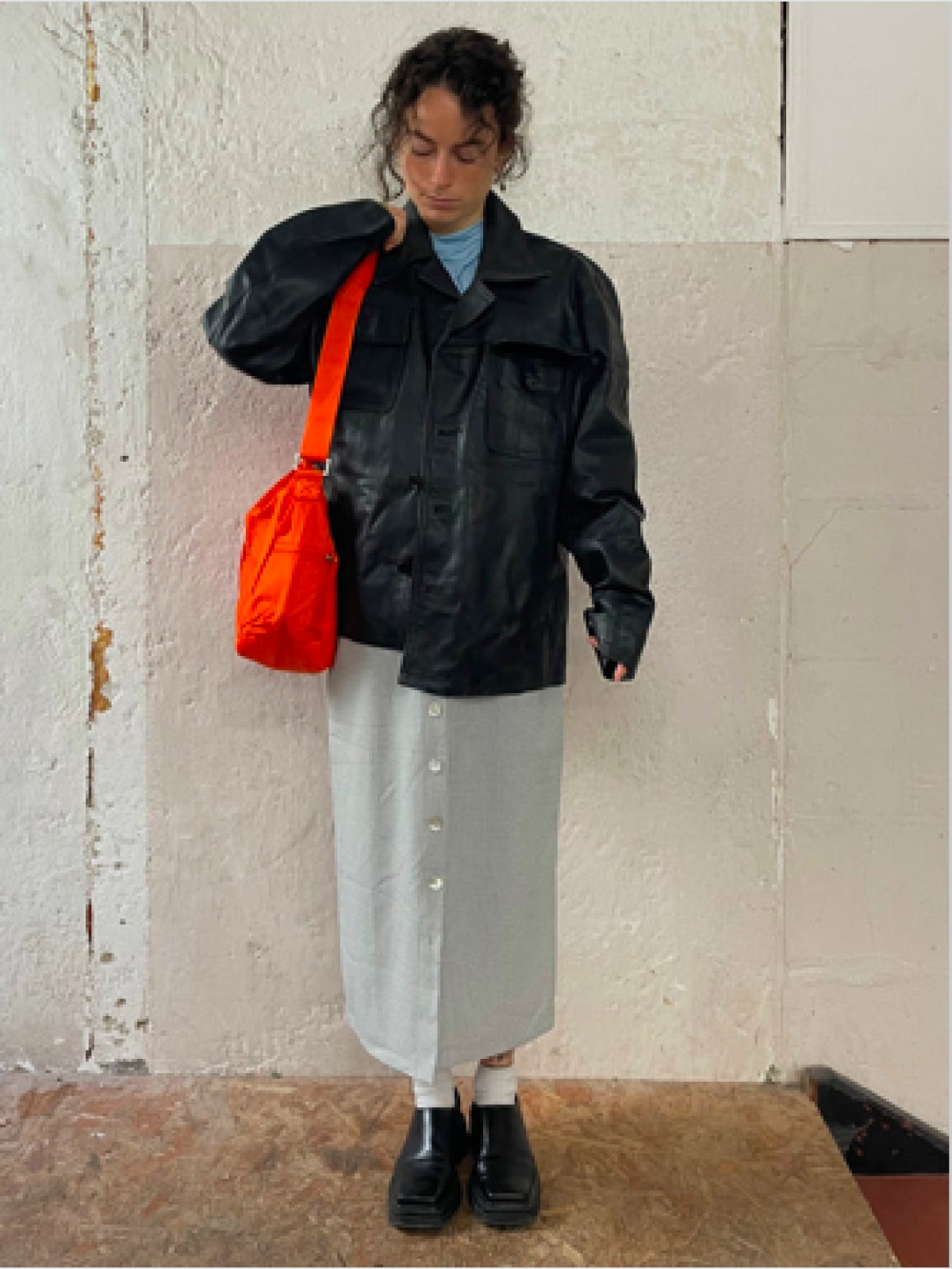 Vintage Lederjacke L Damen Frühling Echt Leder schwarz kombinierbar made in Italy