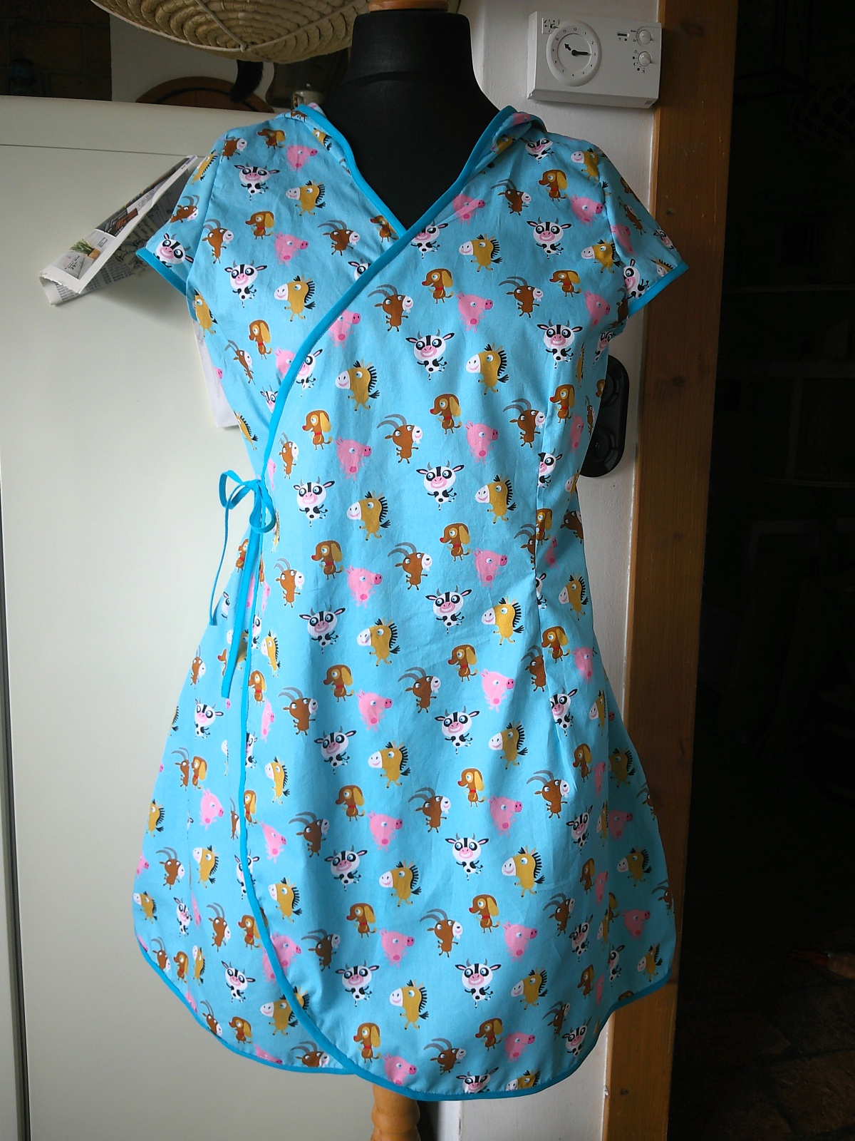 Wickelkleid Bauernhoftiere Ethno Hippie Alternativ Mode Einheitsgröße