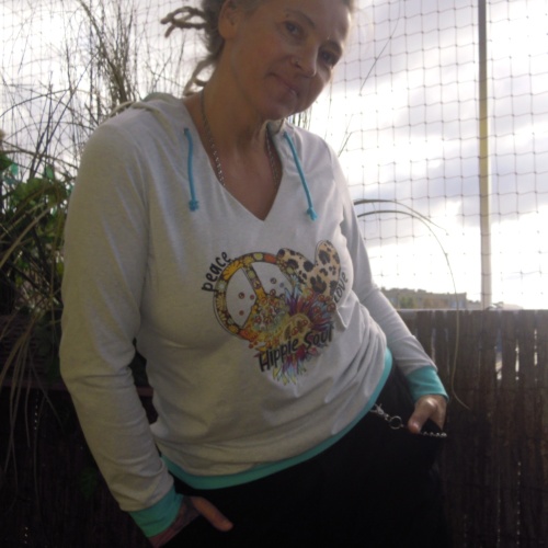 Bio Hoodie Langarm Shirt Peace&Love