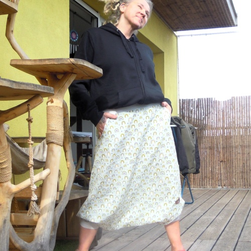 Sarouelhose Pluderhose Pumphose Haremshose Regenbogen Einheitsgröße