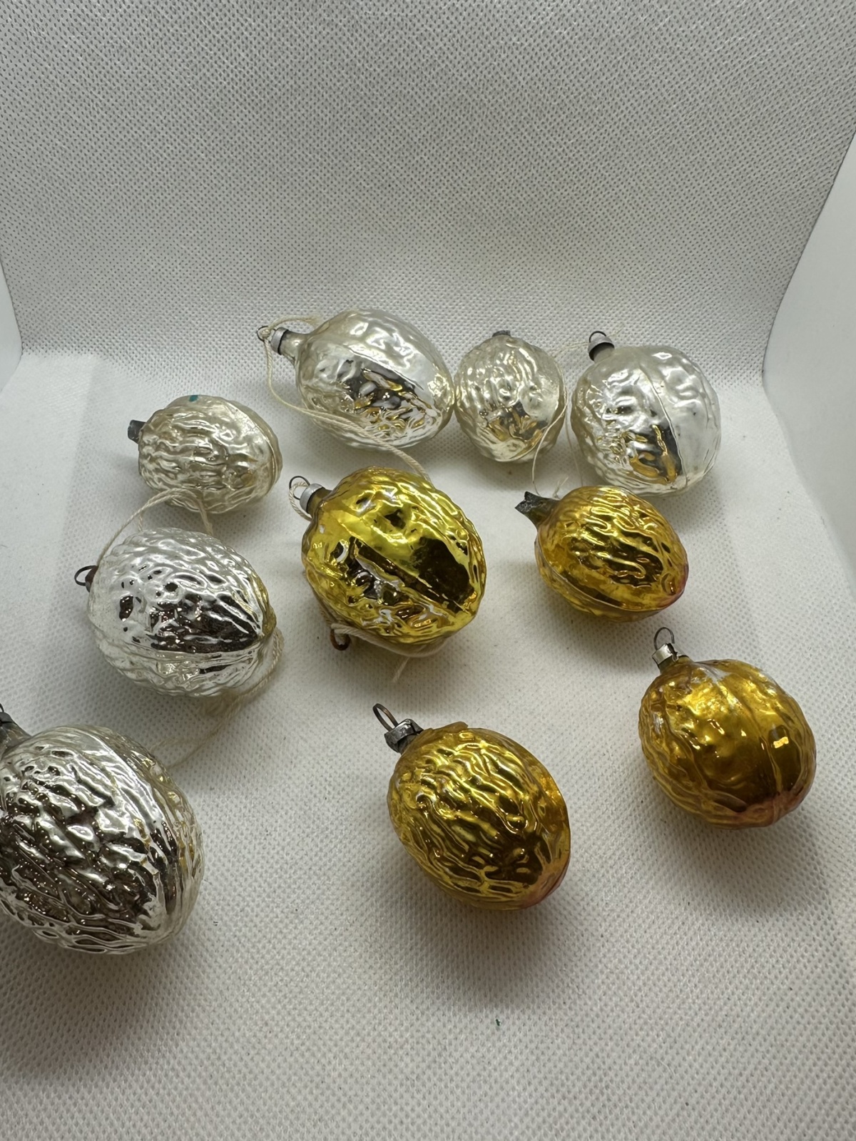 Konvolut vintage Christbaumschmuck Nüsse