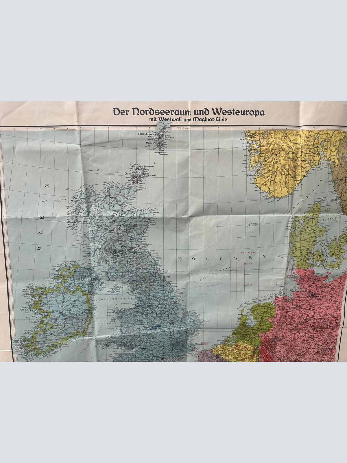 Der Nordseeraum und Westeuropa mit Westwall und Maginotlinie