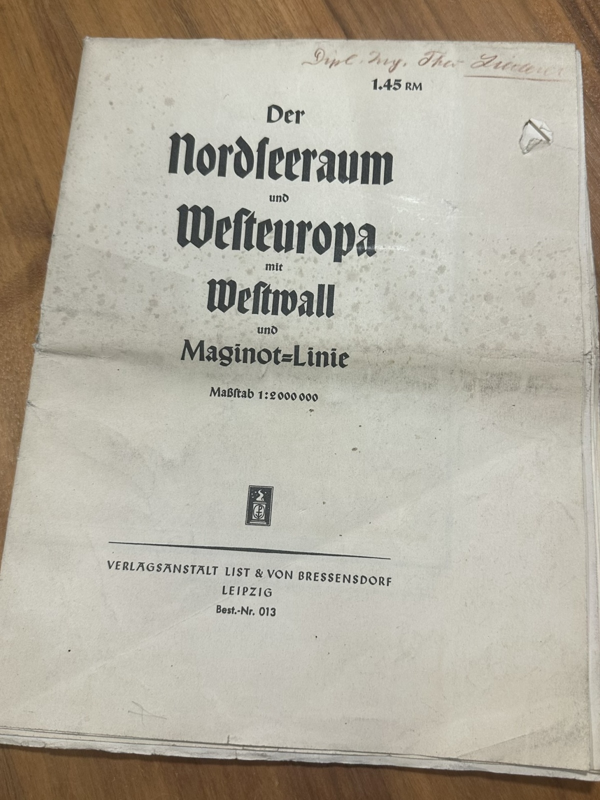 Der Nordseeraum und Westeuropa mit Westwall und Maginotlinie