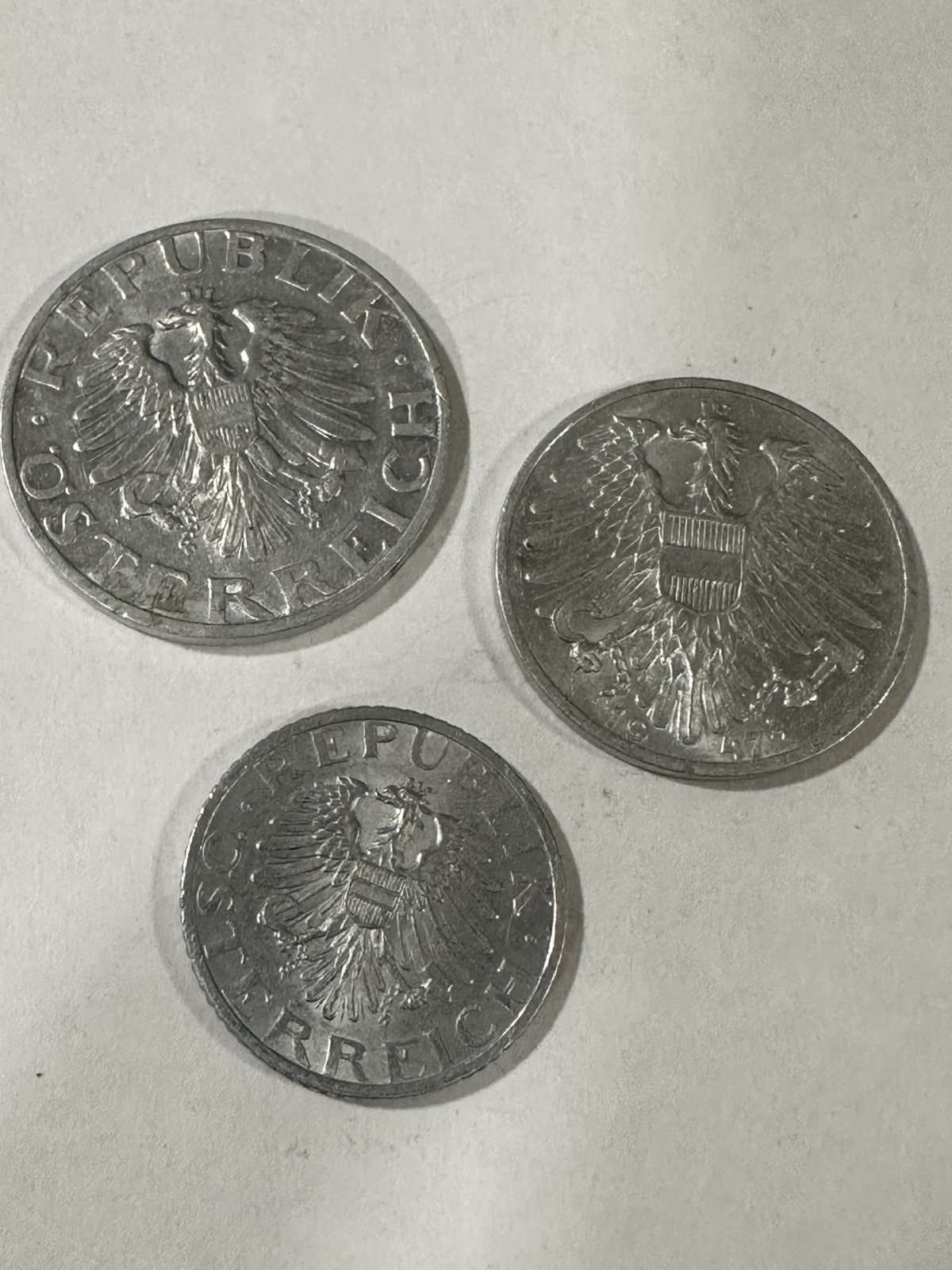 3 Münzen Österreich 1947