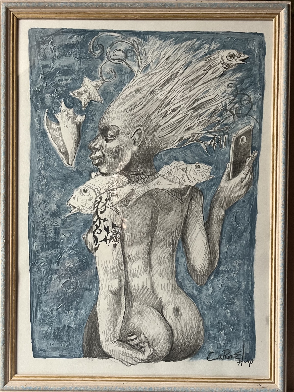 Frau in Blau - Carmelo Hijo