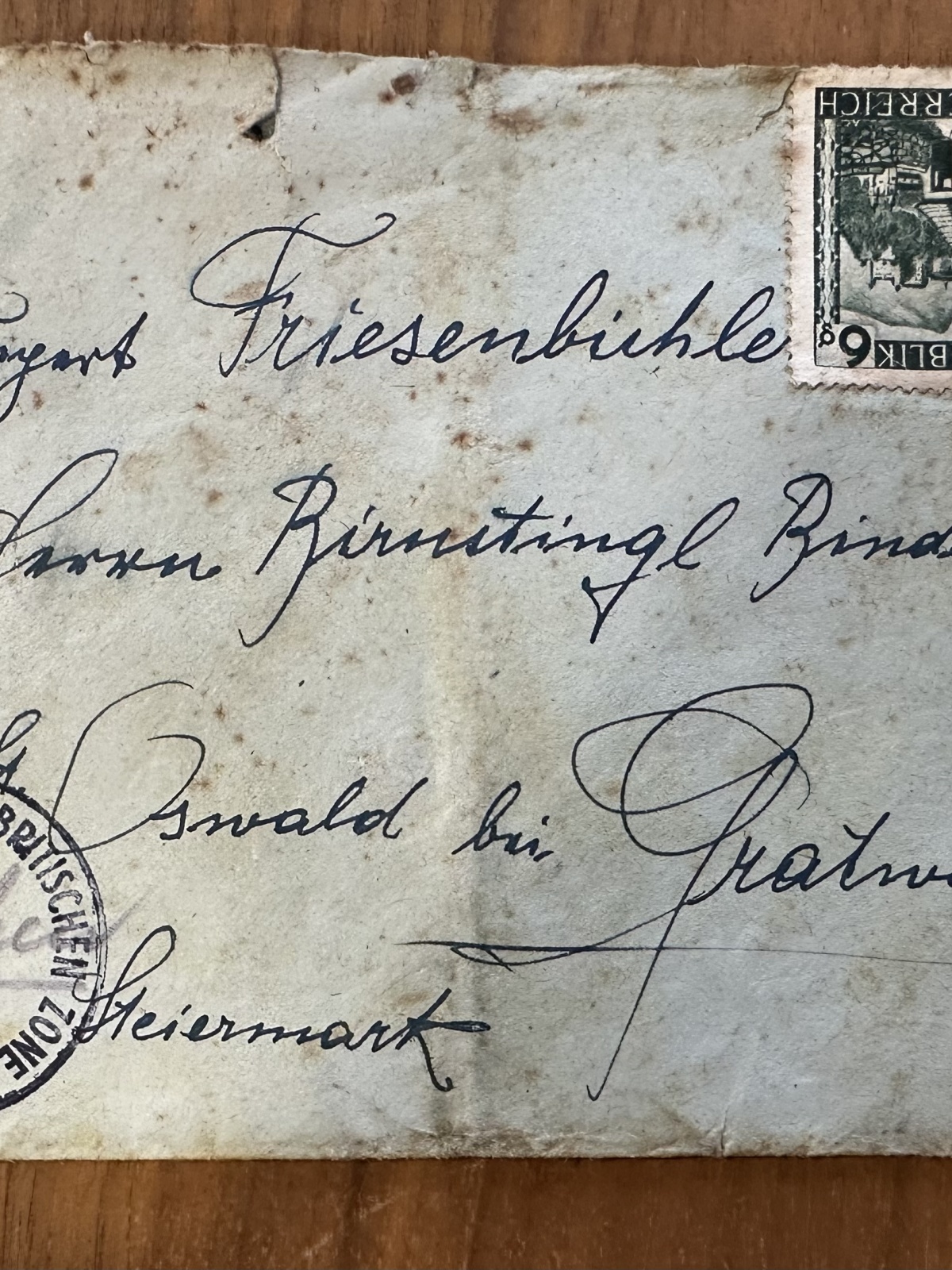 Einschreibe-Brief von 1946 mit Zensurstempel Britische Zone