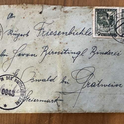 Einschreibe-Brief von 1946 mit Zensurstempel Britische Zone