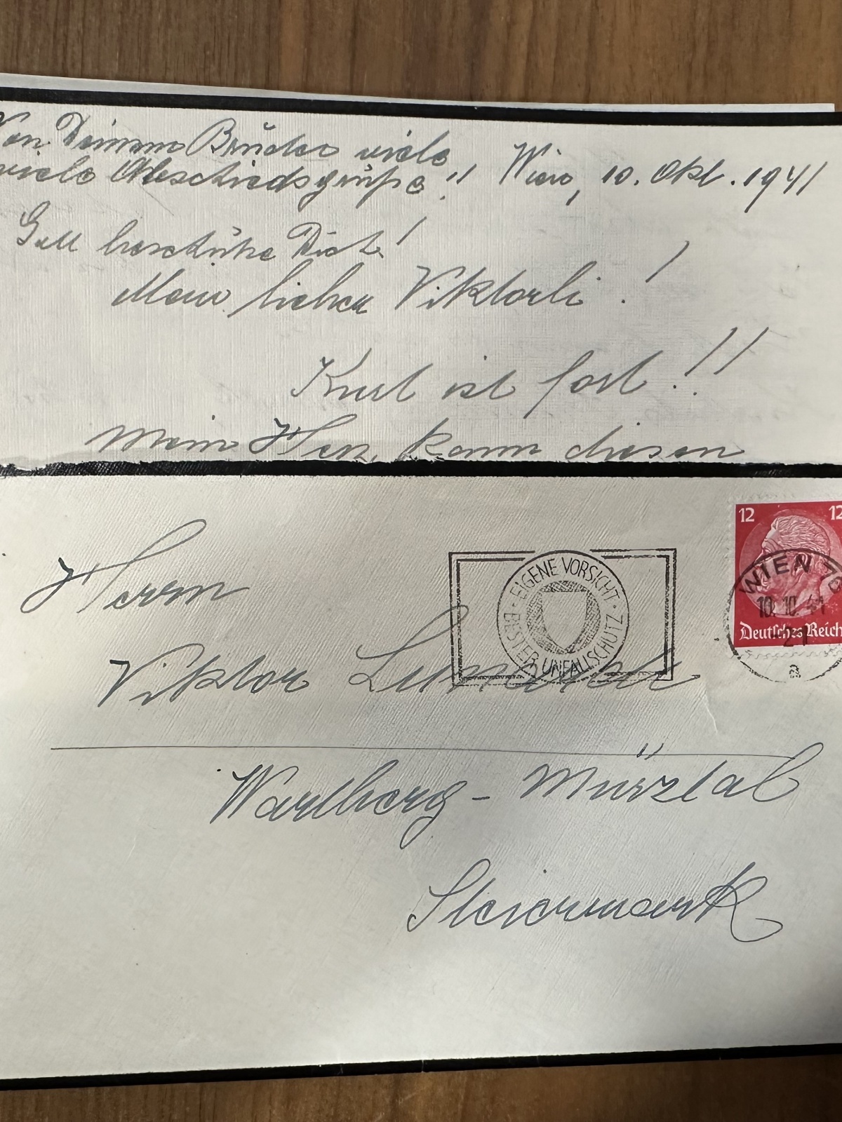 Trauerbrief von 1941