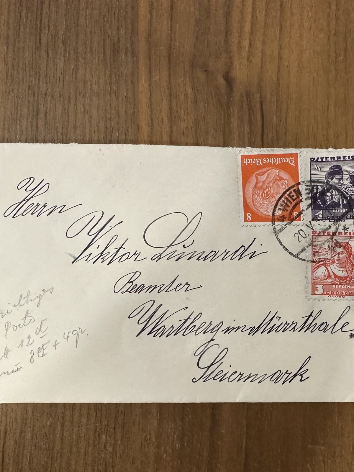 Kleines Mischbrief-Kuvert von 1938