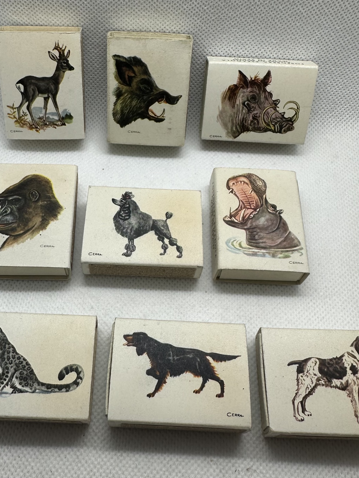 9 Stk. antike spanische Streichholzschachteln Fa. Fosforera