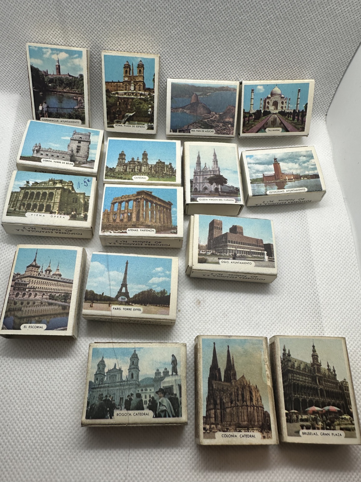 16 Stk. antike spanische Streichholzschachteln Fa. Fosforera