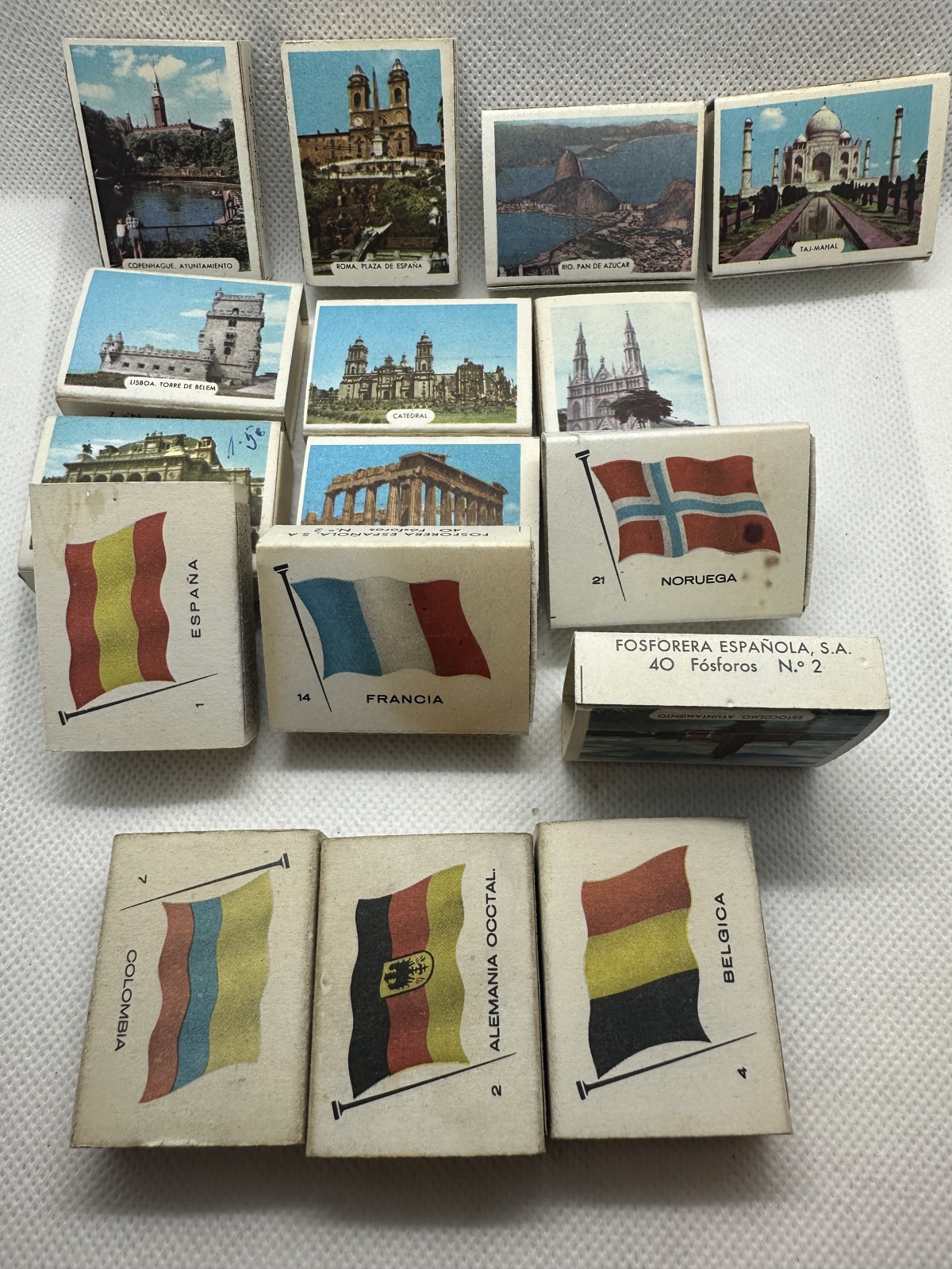 16 Stk. antike spanische Streichholzschachteln Fa. Fosforera