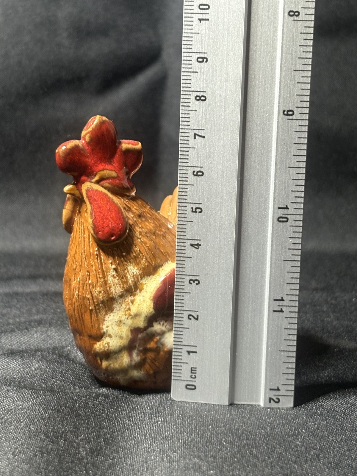 Vintage Keramik Hahn Figur handbemalt