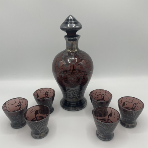 Wunderschönes Murano Set mit Karaffe und 6 Likörgläser