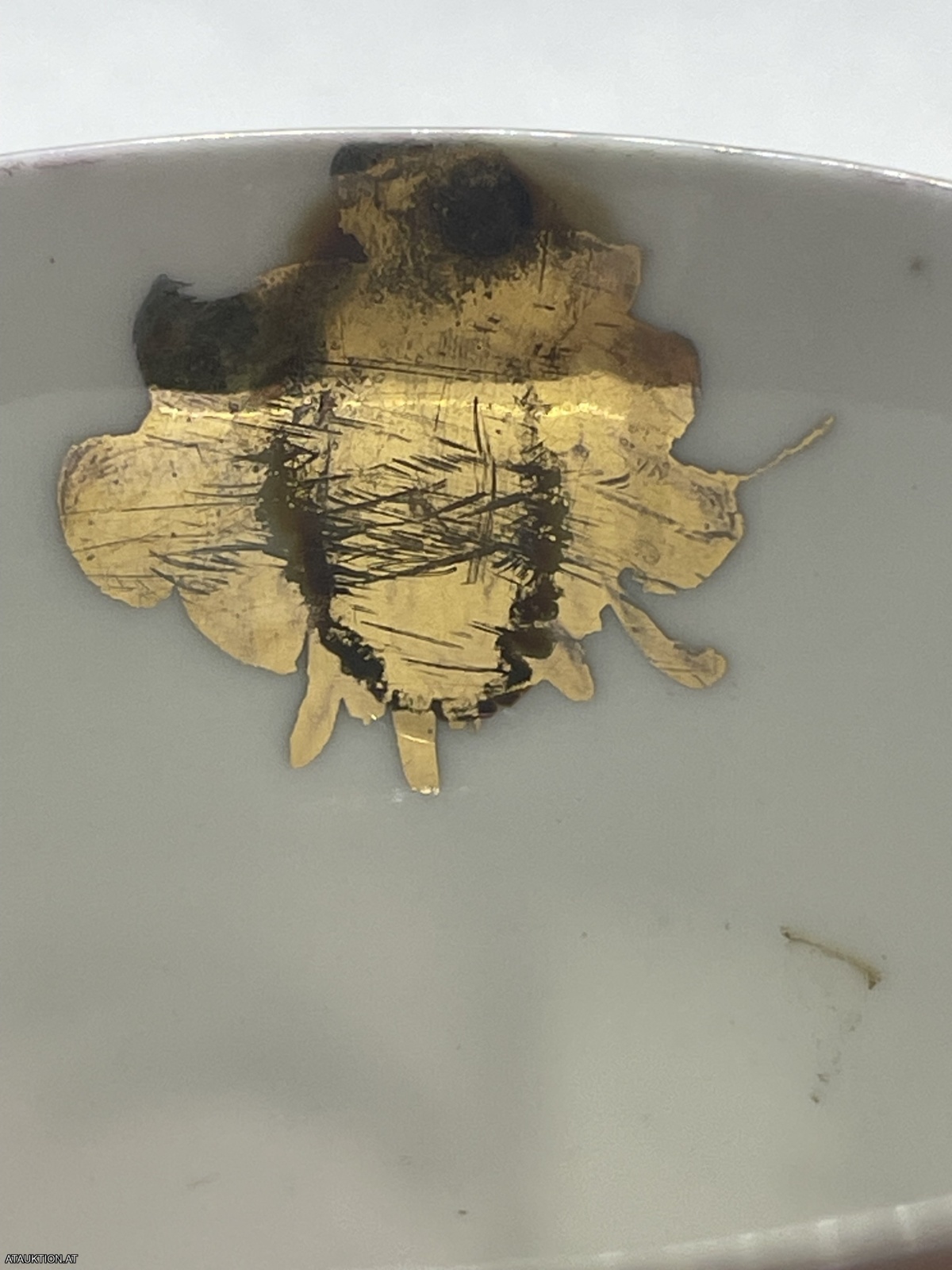 Sehr altes Prunkhäferl Jugendstil Rosenhäferl "Dem guten Kinde"