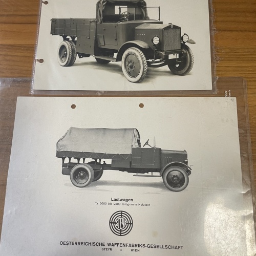 Orginal Informationsblatt österr. Waffenfabriks-Gesellschaft Steyr Wien und Foto