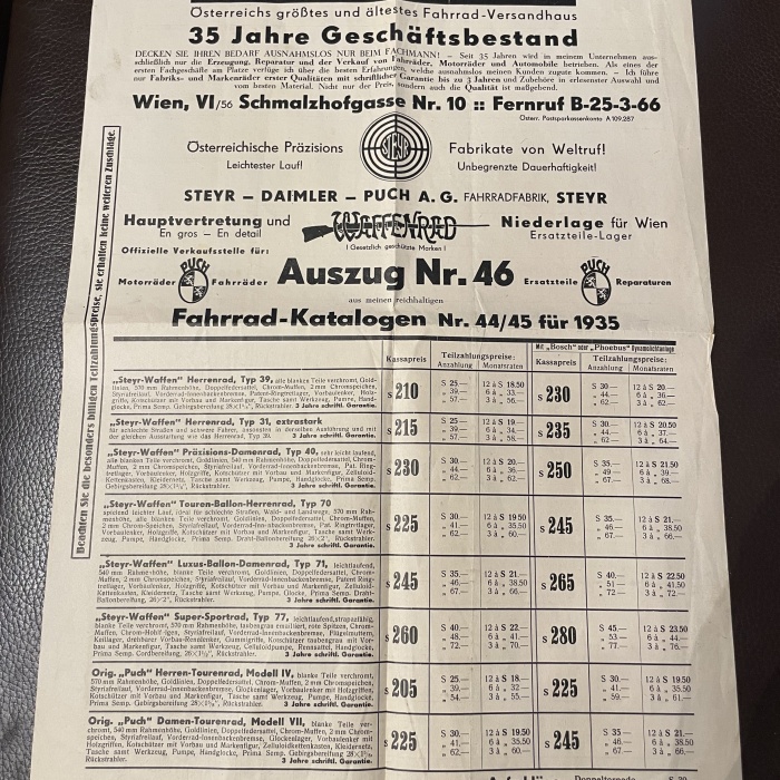 Fahrrad-Katalog 1935/Steyr -Daimler - Puch A.G.