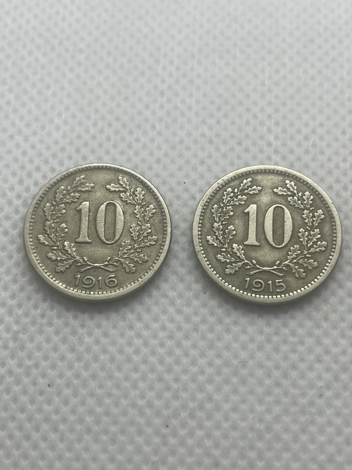 10 Heller Münzen Österreich 1915 u. 1916