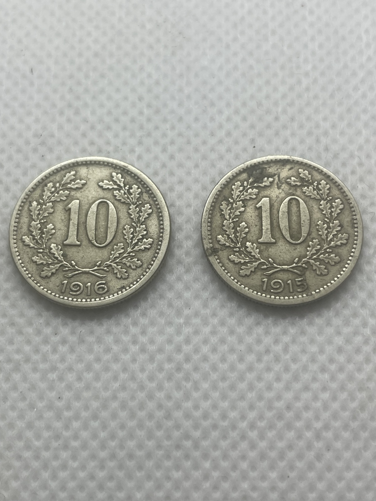 10 Heller Münzen Österreich 1915 u. 1916