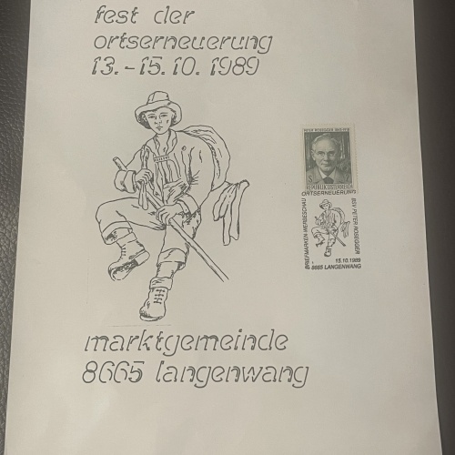 Sondermarke Peter Rossegger 1989