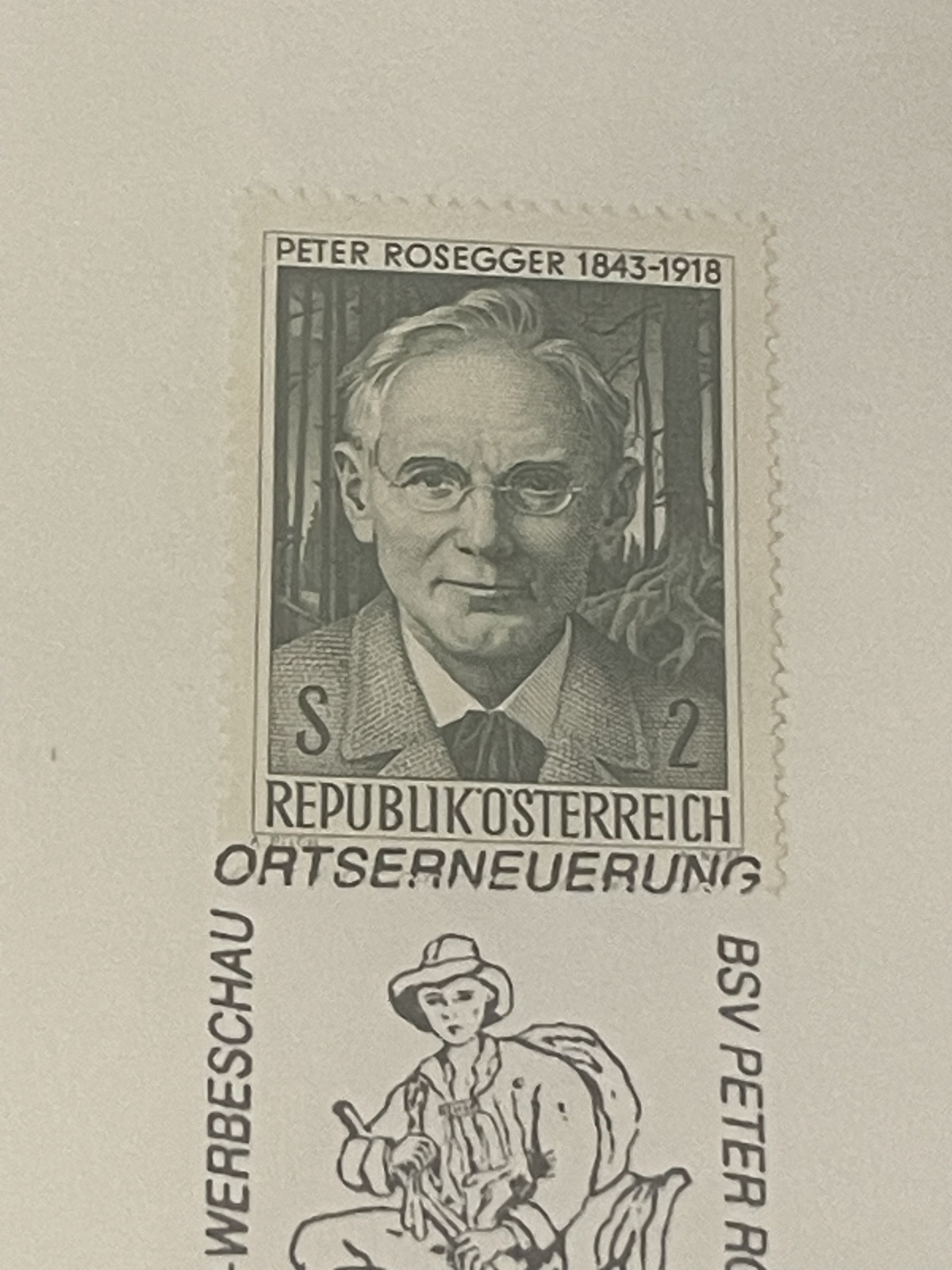 Sondermarke Peter Rossegger 1989