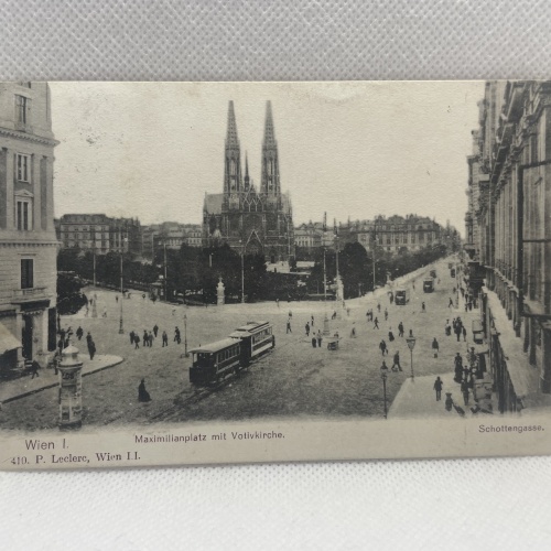 AK Wien Schottengasse Maximilianplatz mit Votivkirche