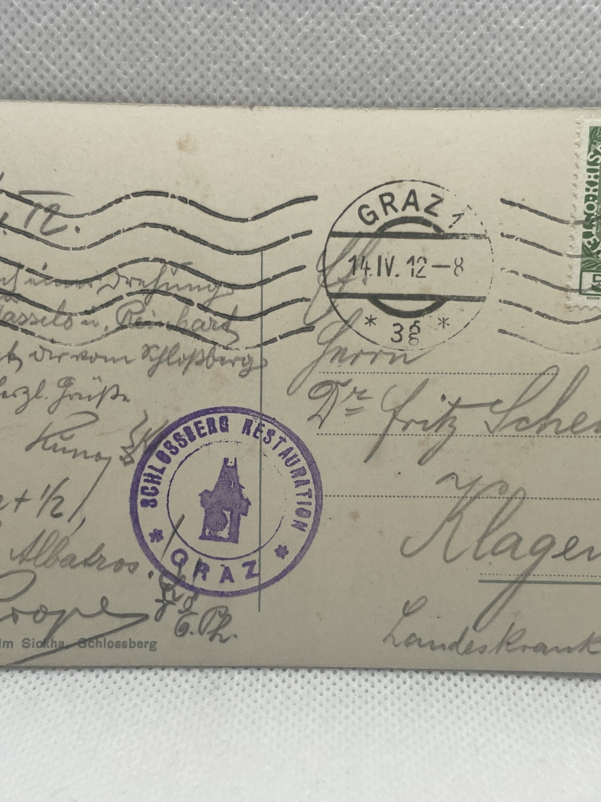 AK Graz Hackher Denkmal am Schloßberg 1912