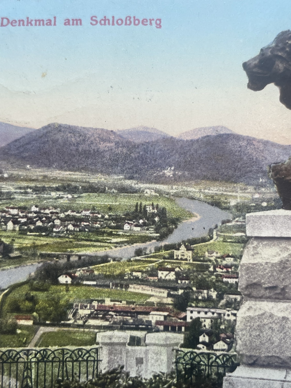 AK Graz Hackher Denkmal am Schloßberg 1912