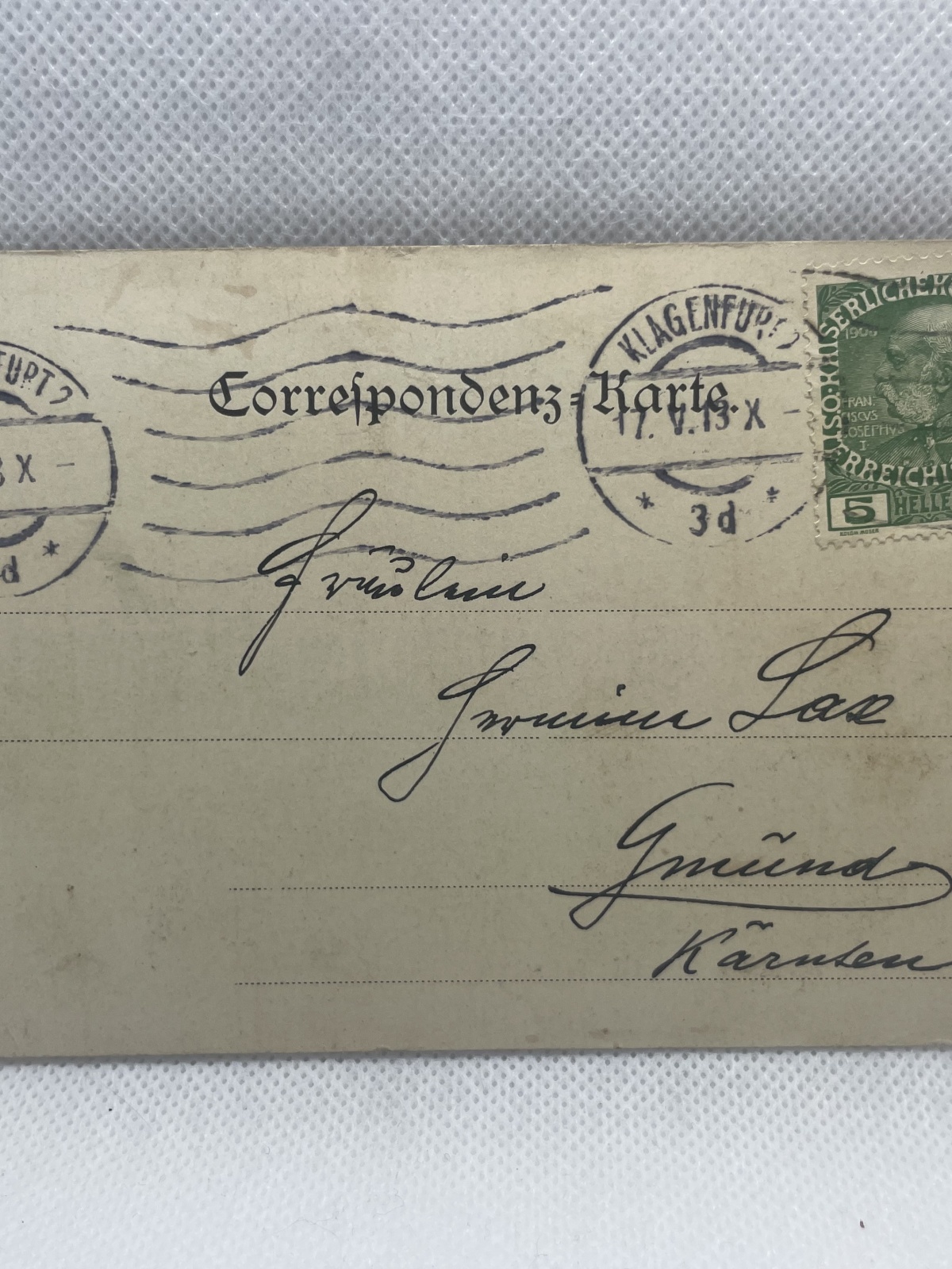 Korrespondenz-Karte Hof des Schlosses in Strassburg-Kärnthen 1913