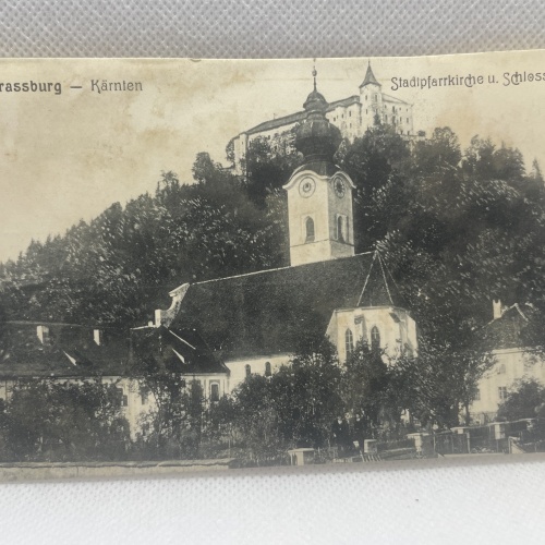 AK Strassburg Kärnten, Stadtparrkirche u. Schloss 1907