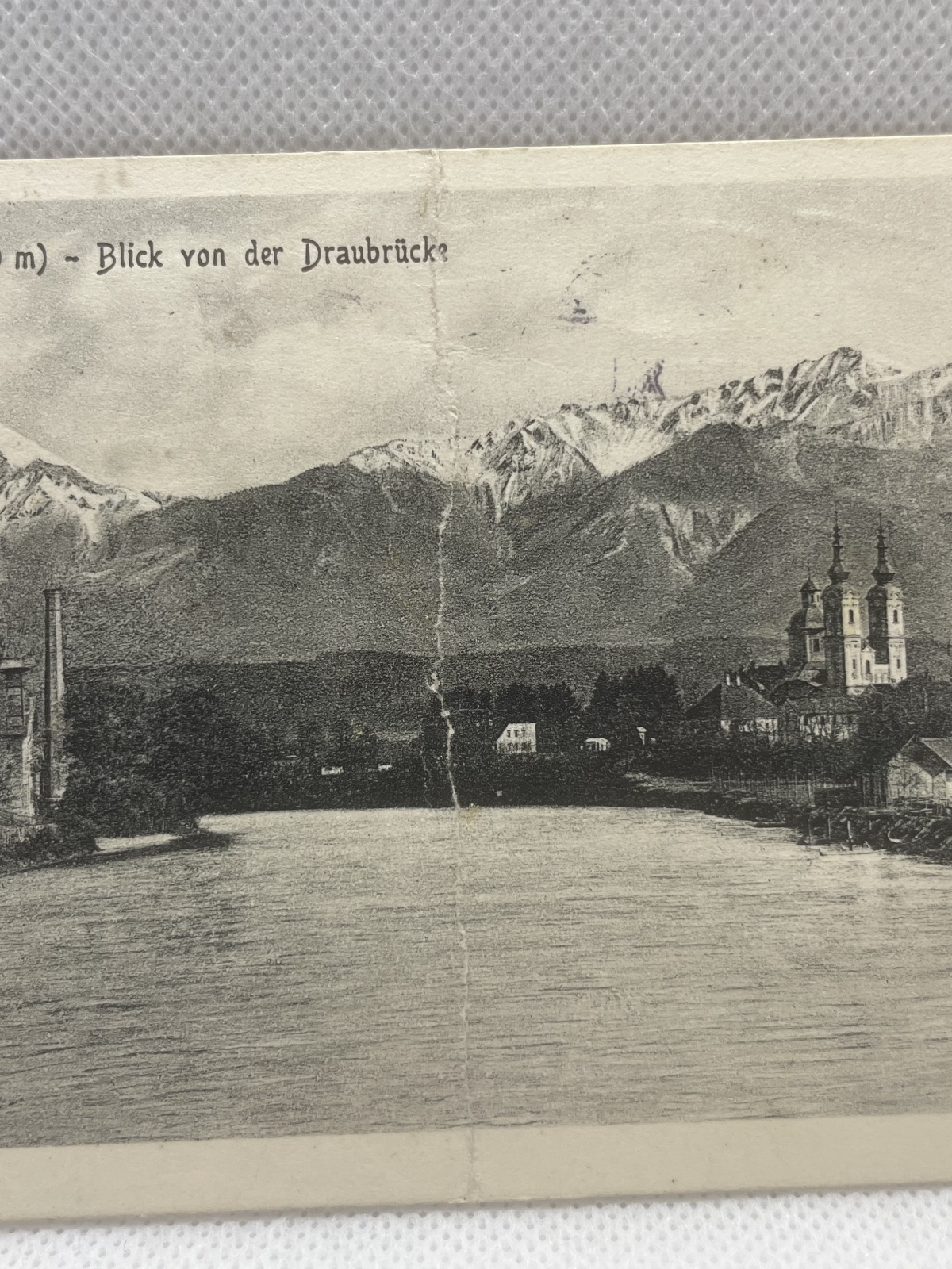 AK Villach - Blick von der Draubrücke 1918