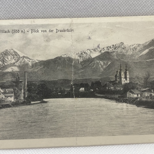 AK Villach - Blick von der Draubrücke 1918