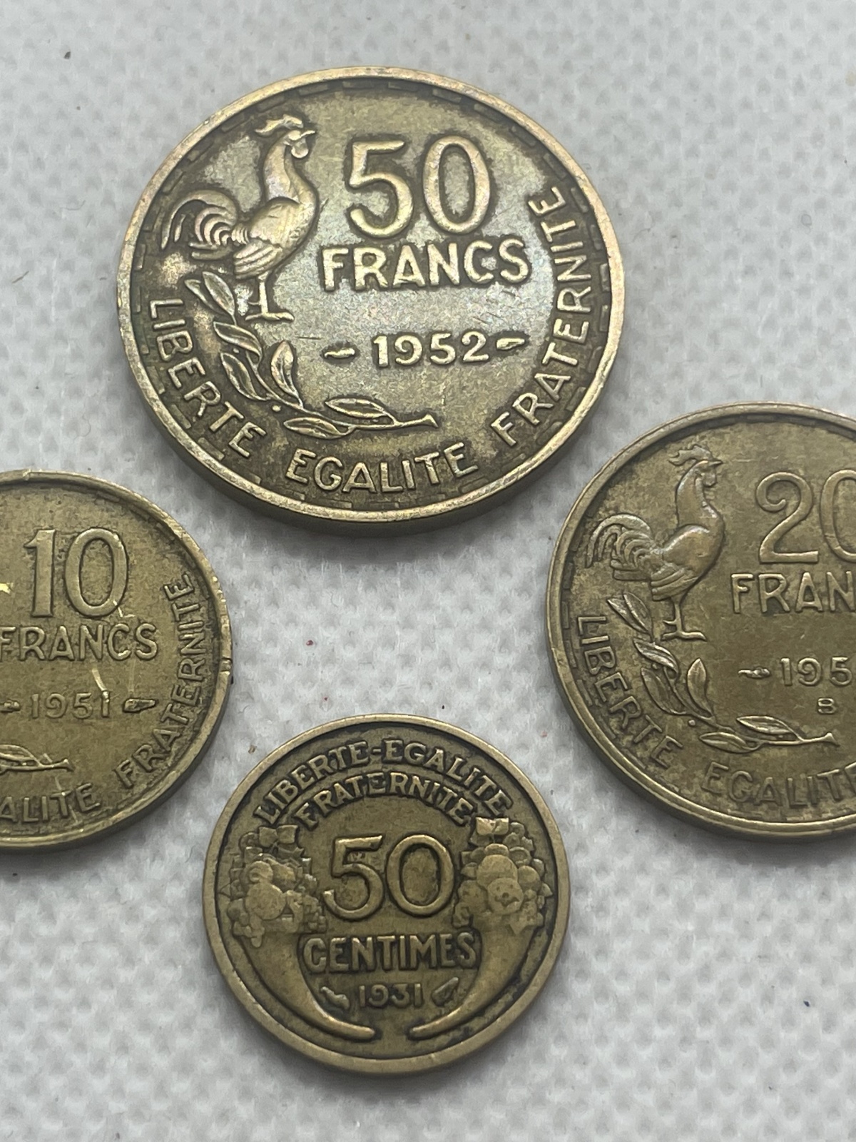 4 alte französische Münzen