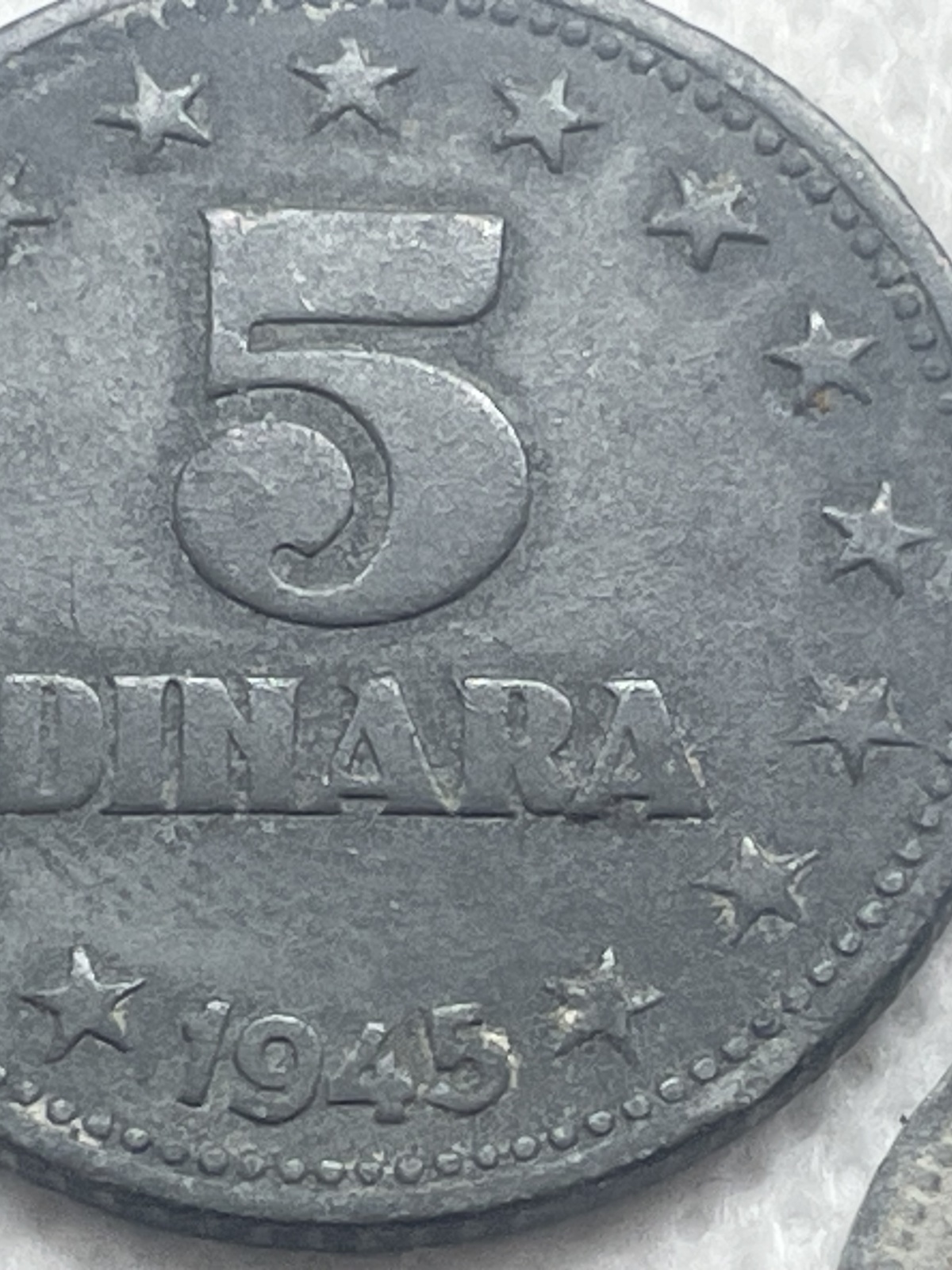 4 alte jugoslawische Münzen von 1945 - Dinara