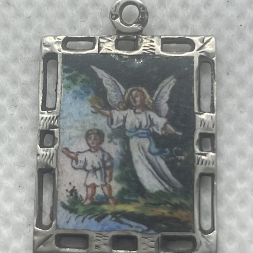 Vintage religiöser Schutzengerl Anhänger für Kette