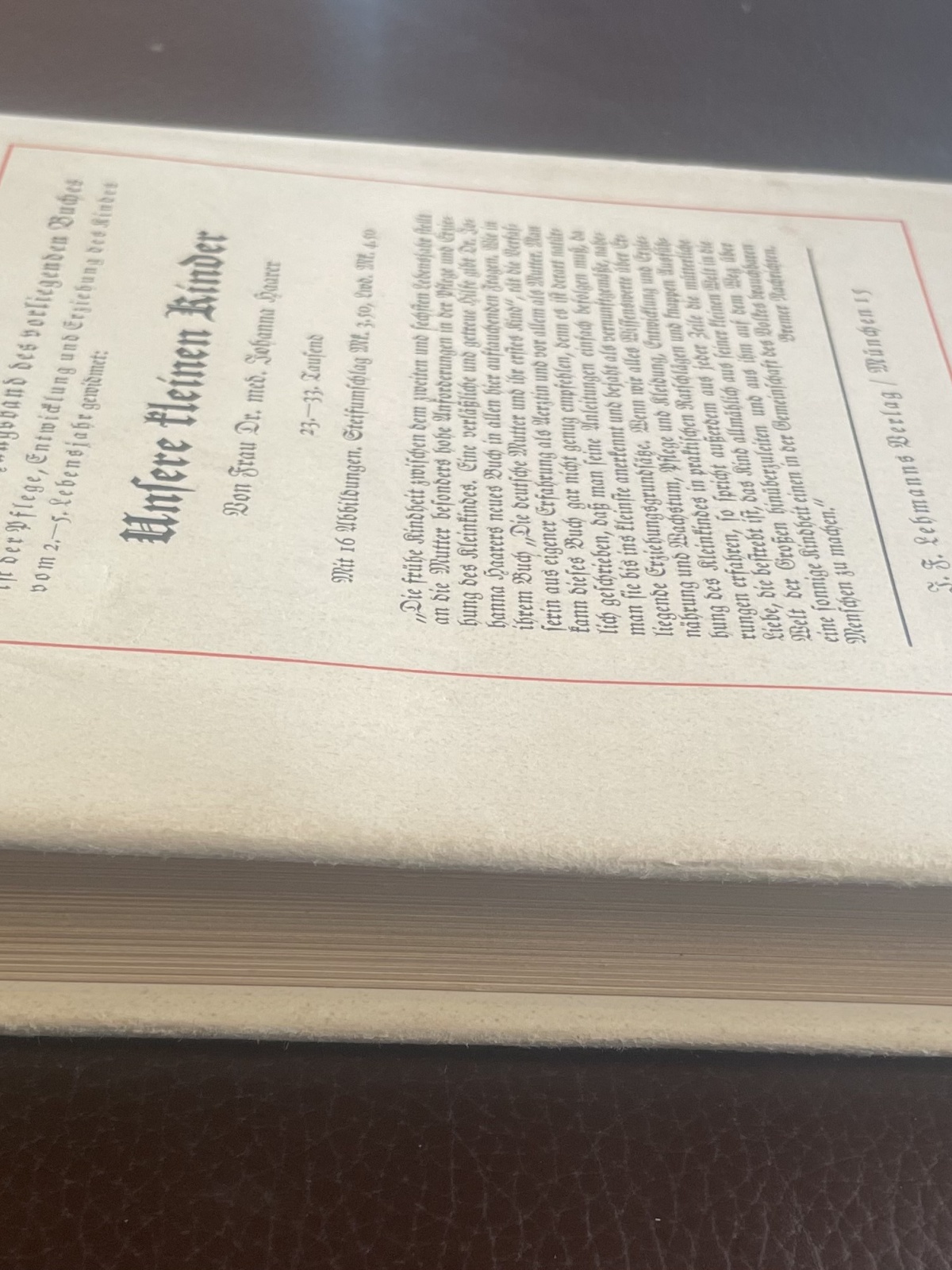 Frau Dr. Johanna Haarer "Die deutsche Mutter und ihr erstes Kind"