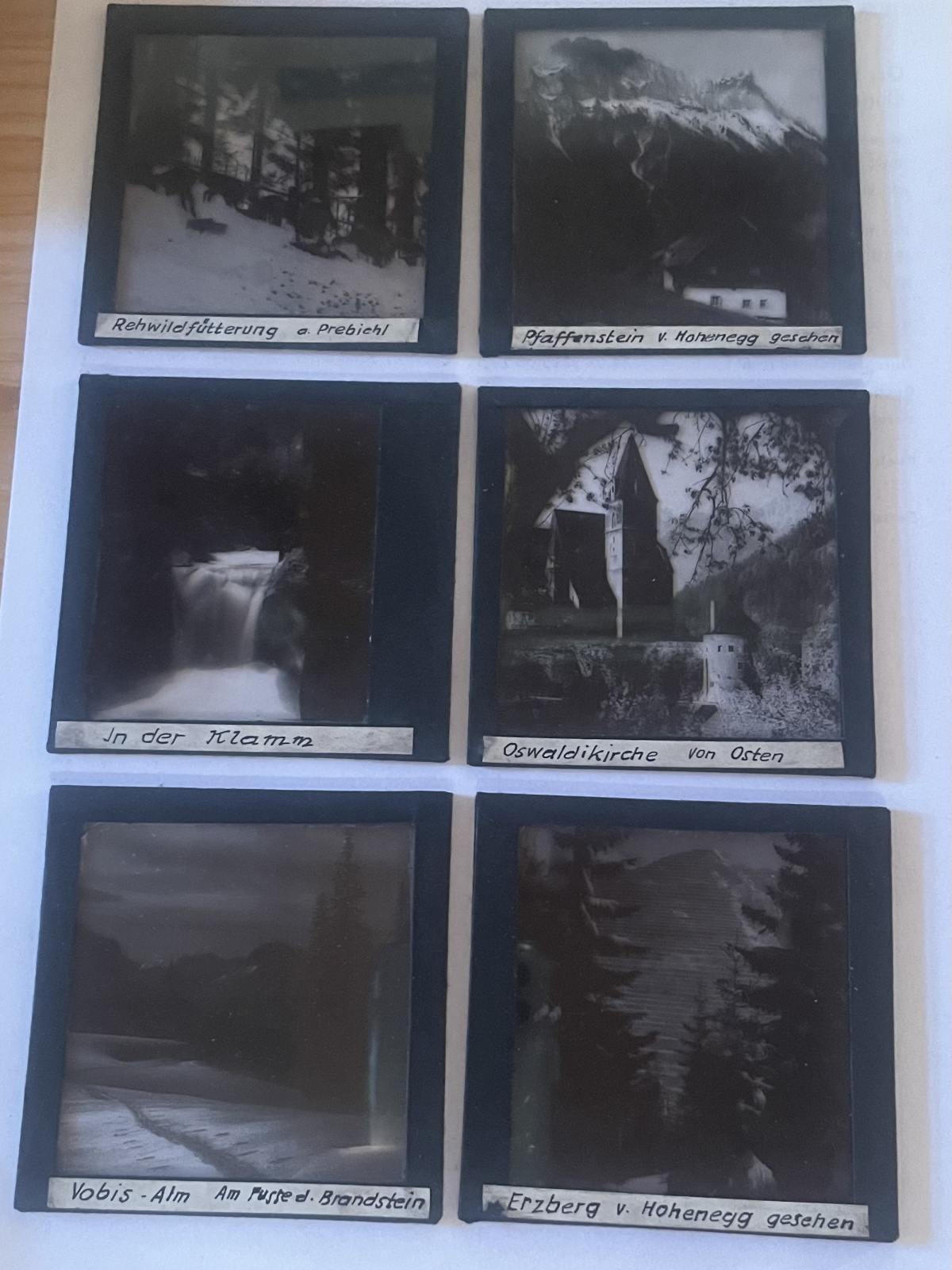 Gaslicht Diapositiv-Platten Lainer & Hrdliczka - 11 Stück von Eisenerz und Umgebung um die Jahrhundertwende