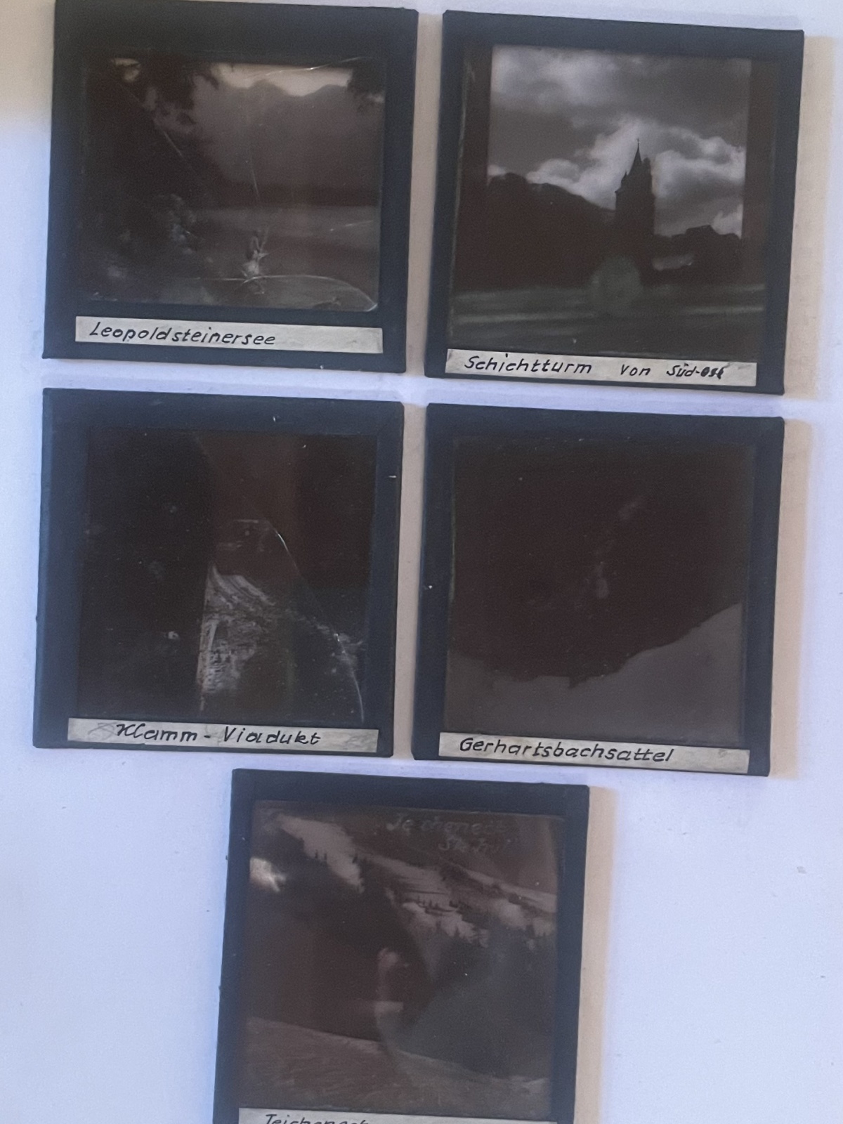 Gaslicht Diapositiv-Platten Lainer & Hrdliczka - 11 Stück von Eisenerz und Umgebung um die Jahrhundertwende