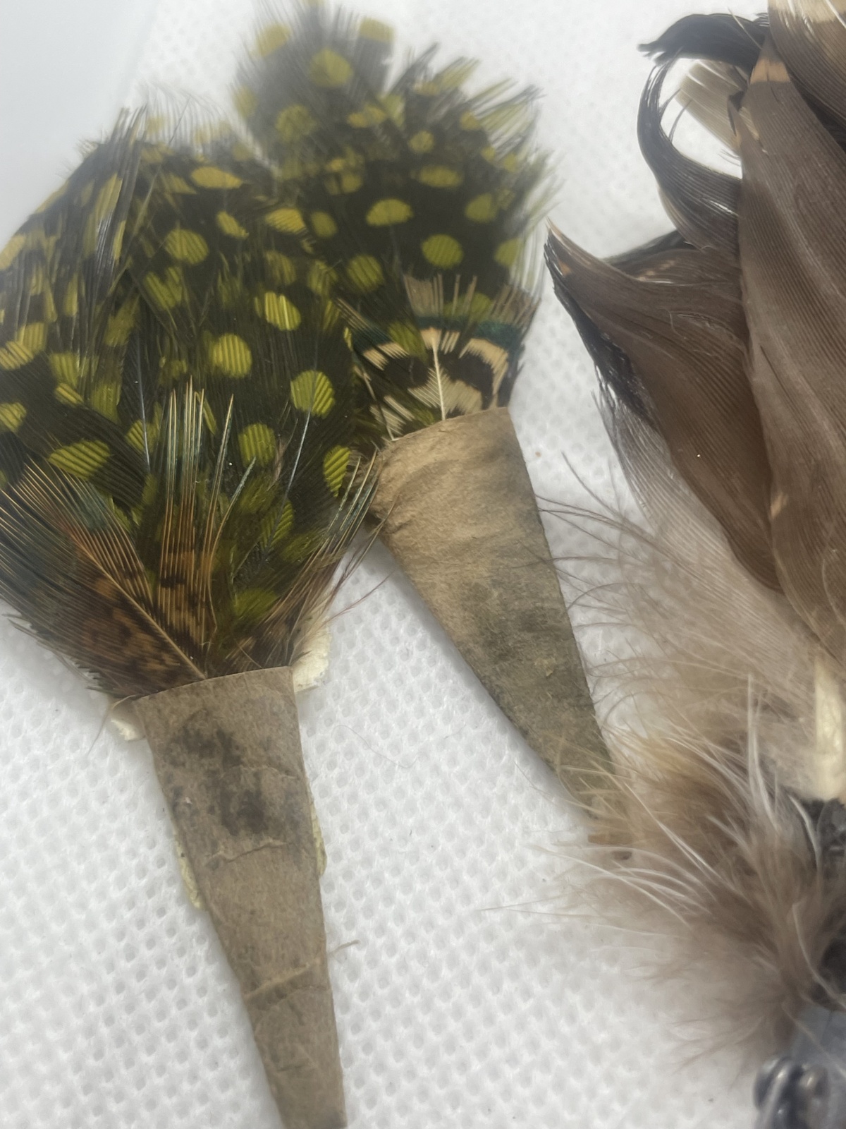 Konvolut Vintage Federhülsen und Federn/für Jagdhut